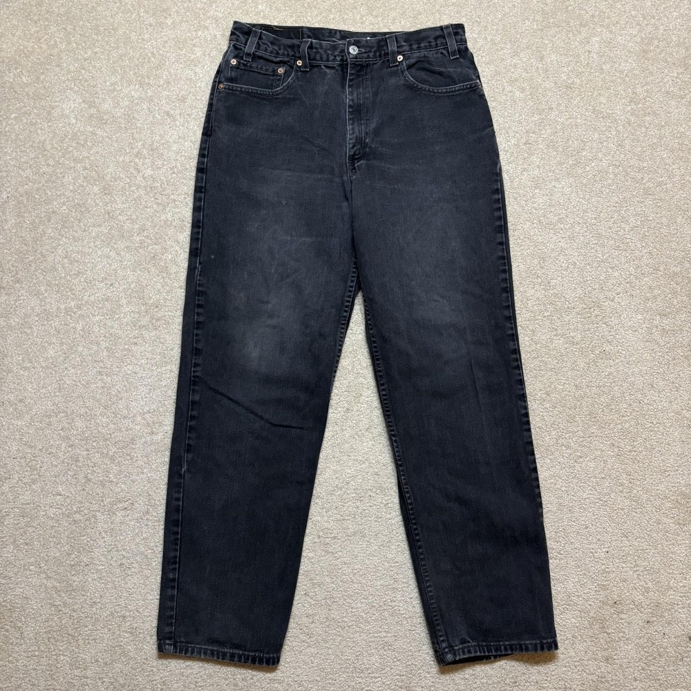 Vtg Levis 550 Jeans Mens 34x31 Black Charcoal Relaxed Tapered Leg Denim Made USA